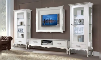 Комплект мебели в гостиную Vaccari Giovanni Bella Italia (Две витрины однодверных, тумба ТВ, панель под ТВ)