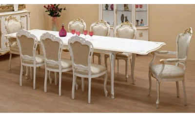 Столовая группа Vaccari Giovanni Bella Italia (стол обеденный, 6 стульев, 2 полукресла)