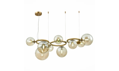 SL1162.303.09 Люстра подвесная ST-Luce Латунь/Коньячный E14 9*40W