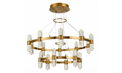 SL6007.203.32 Люстра подвесная ST-Luce Латунь/Прозрачный LED 32*2,5W 4000K