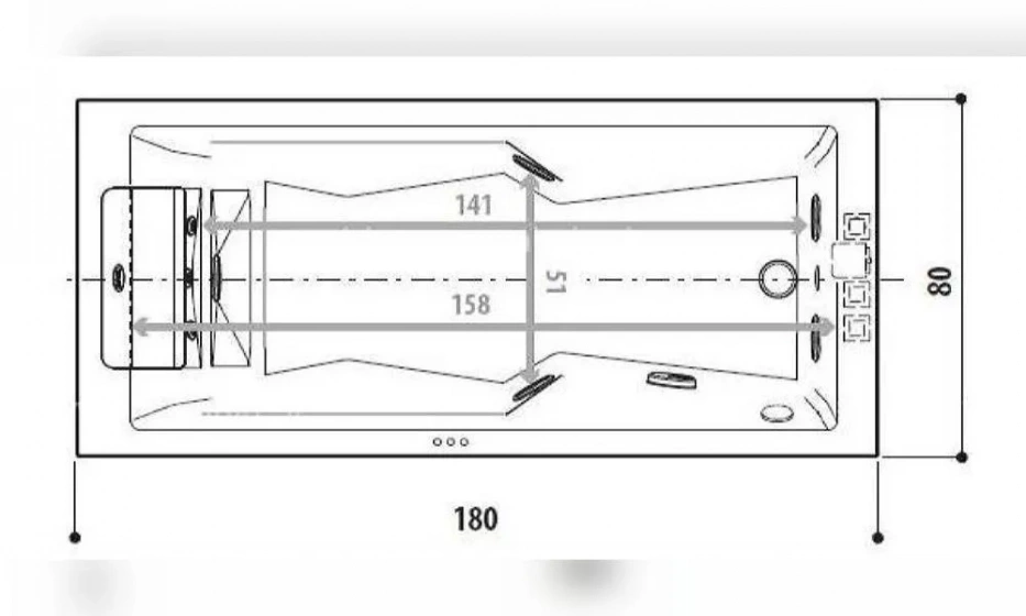 Акриловая Ванна Jacuzzi Myway 180X80 Myw20011100 Левосторонняя - фото 2