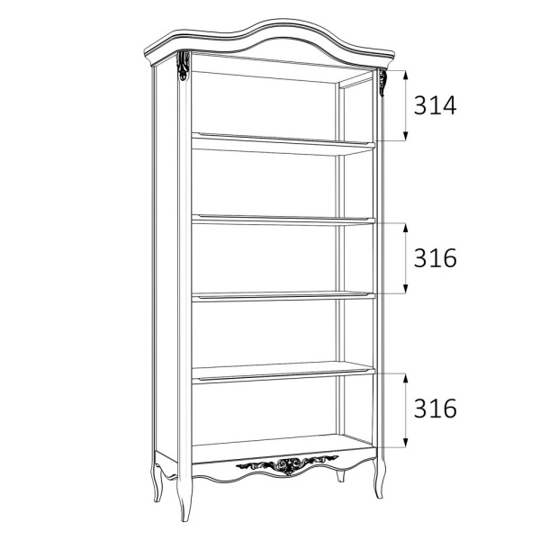 Книжный шкаф Голден Роуз KREIND 186676449
