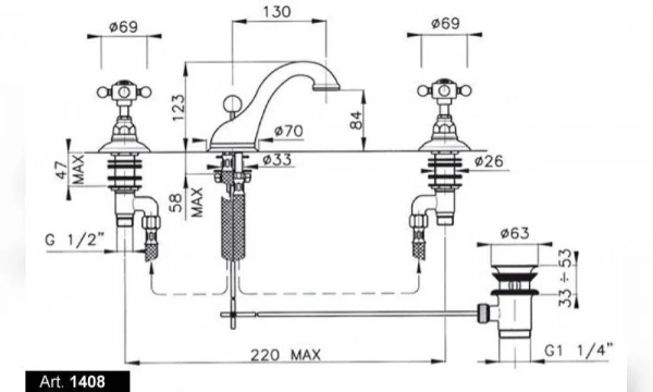 Смеситель Для Раковины Nicolazzi El Capitan 1408Cr69 Хром