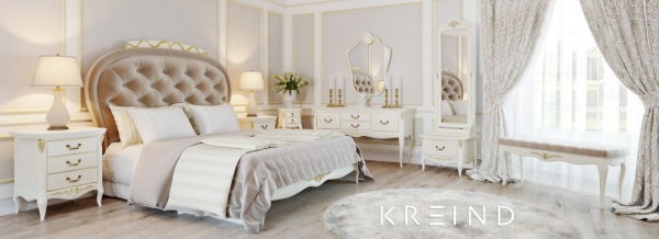 Кровать с мягким изголовьем 180*200 Романтик Голд KREIND 181704738