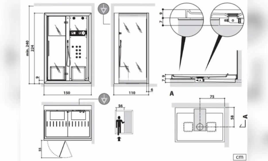 Душевая Кабина Jacuzzi Frame In2 9448-273A - фото 3
