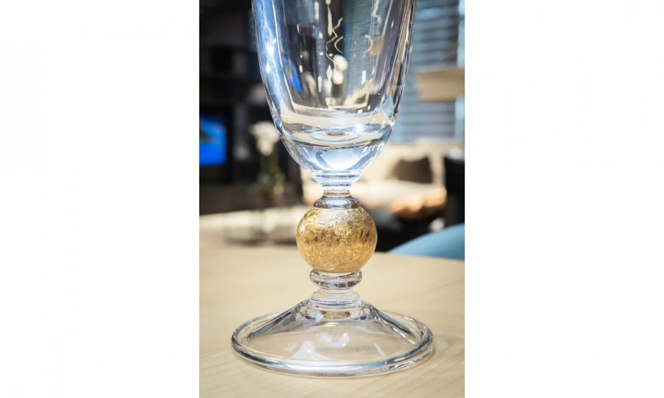 Ваза VETRERIE DI EMPOLI Capricio Gold - фото 3