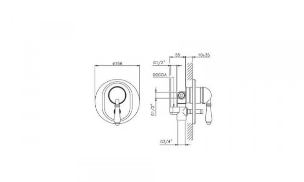 Смеситель Для Ванны/Душа Nicolazzi El Capitan 3460Cr75